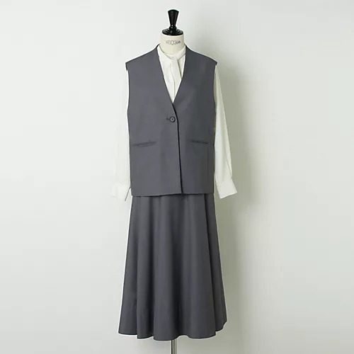 ノーカラージレ　グレー