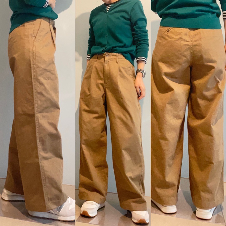 無印良品で購入したタックワイドパンツ