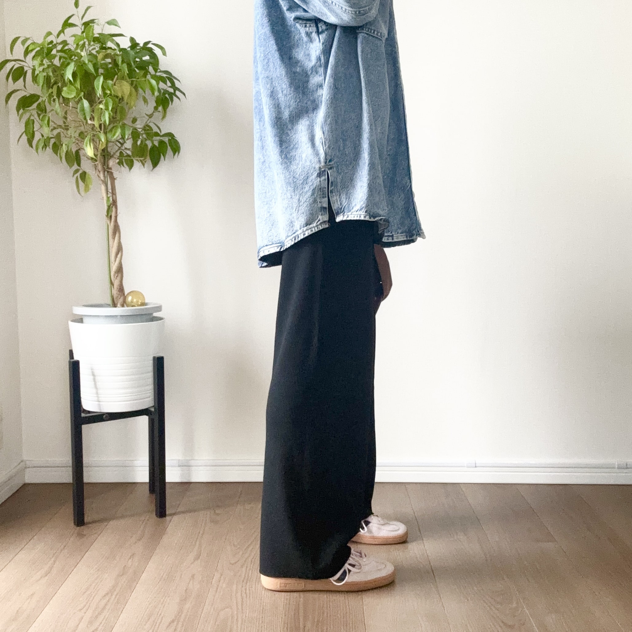 ユニクロ　ウォッシャブルニットリブパンツ