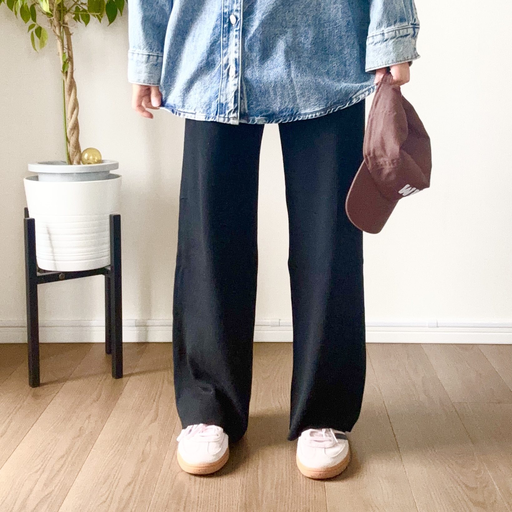 ユニクロ　ウォッシャブルニットリブパンツ