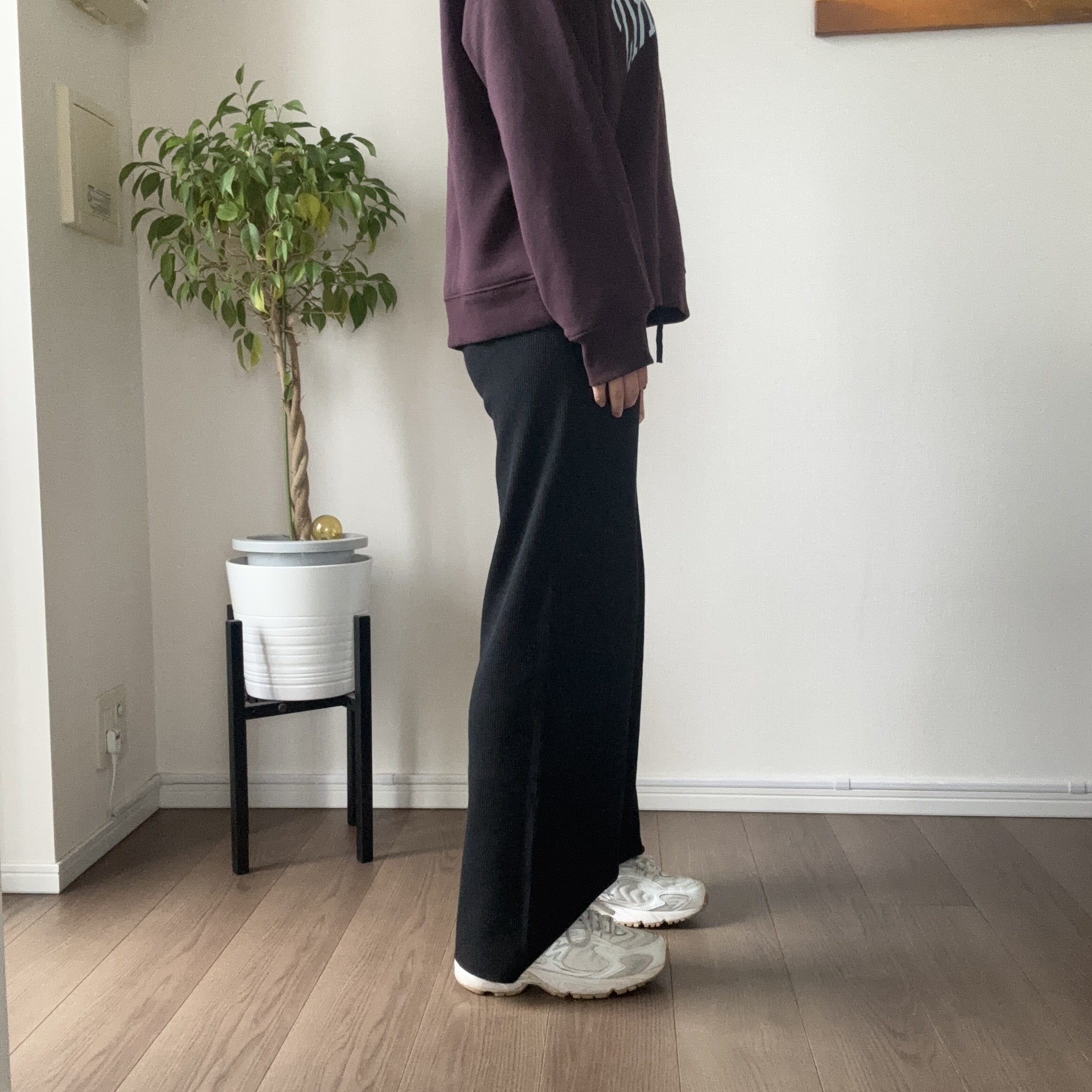 ユニクロ　ウォッシャブルニットリブパンツ