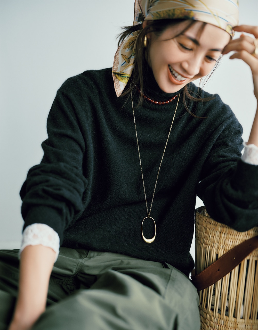 アクセサリーで遊んだコーデ 高垣麗子さん