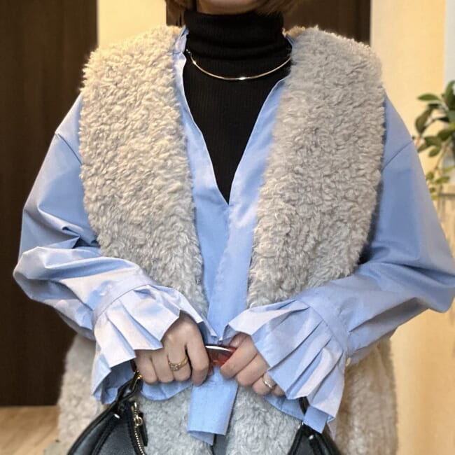 秋のユニクロコーデ　メラノリブタートルネックセーター