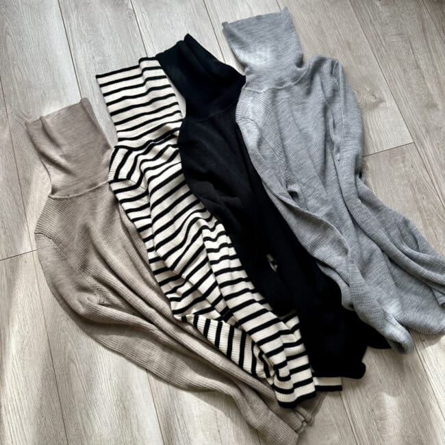 ユニクロのメラノリブタートルネックセーター