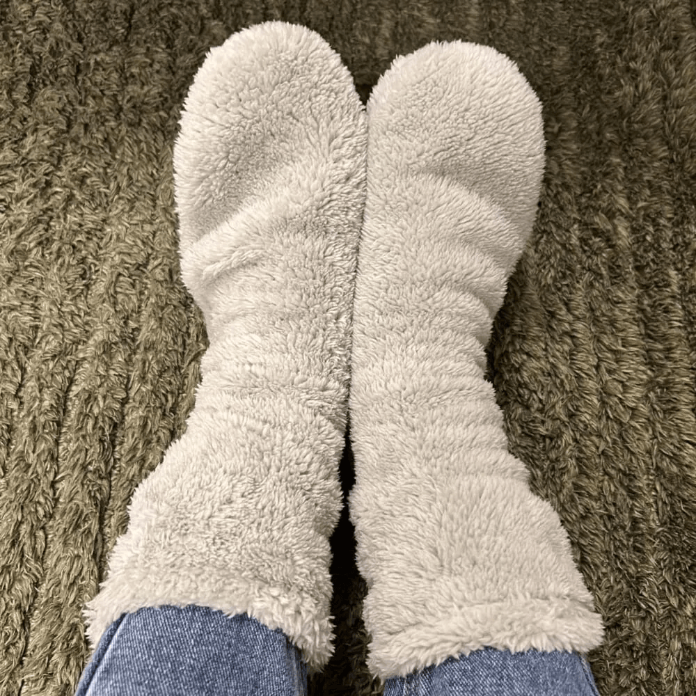 婦人　足なり直角　再生ポリエステル　ボアフリース　ルームソックス