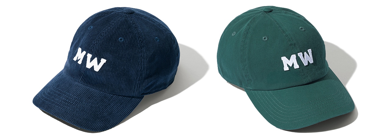 MY WEAKNESS(マイ ウィークネス)【洗える】MW Cap / MWキャップとMY WEAKNESS(マイ ウィークネス)【洗える】MW Corduroy Cap /MW コーデュロイキャップ