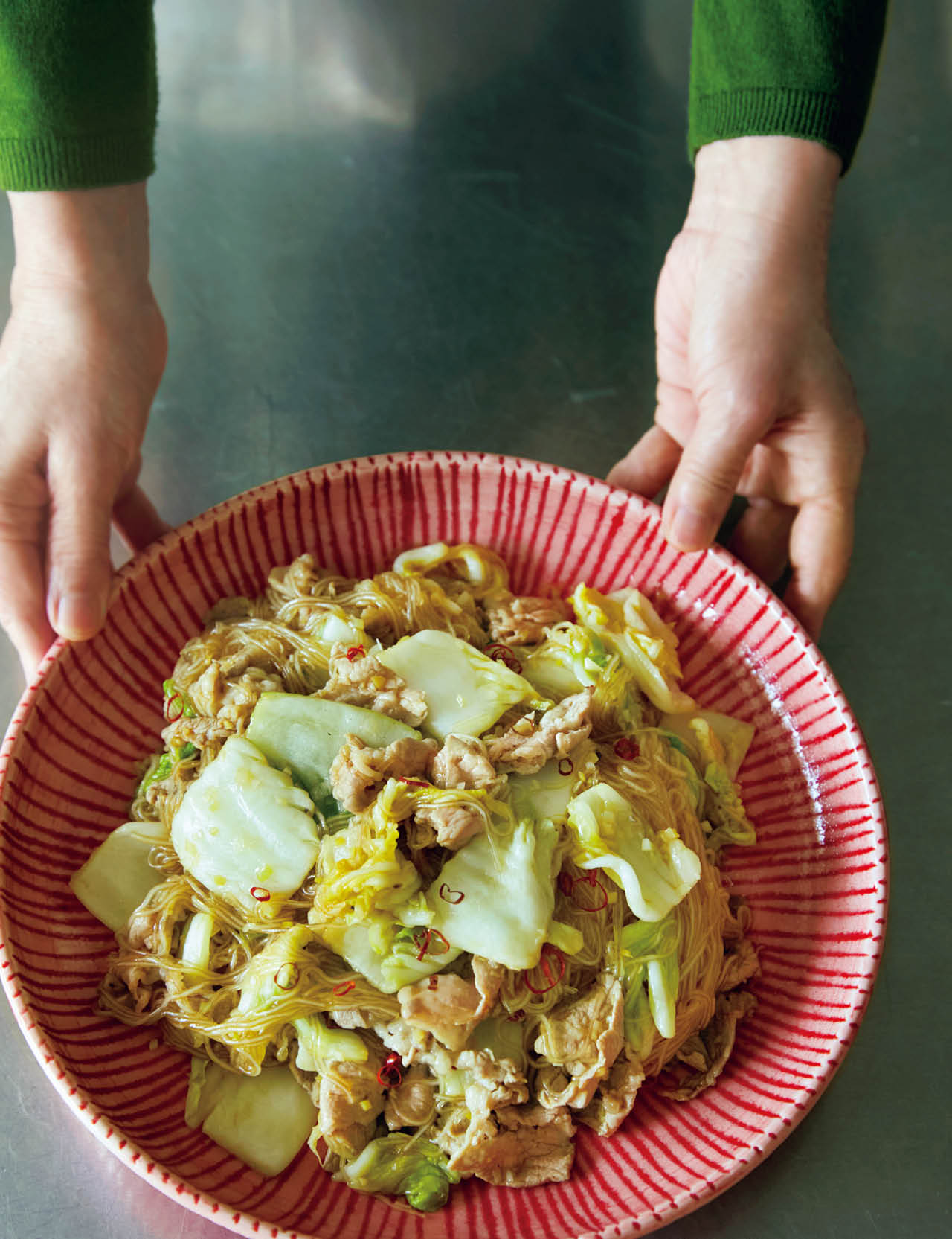 塩もみ白菜の春雨炒め