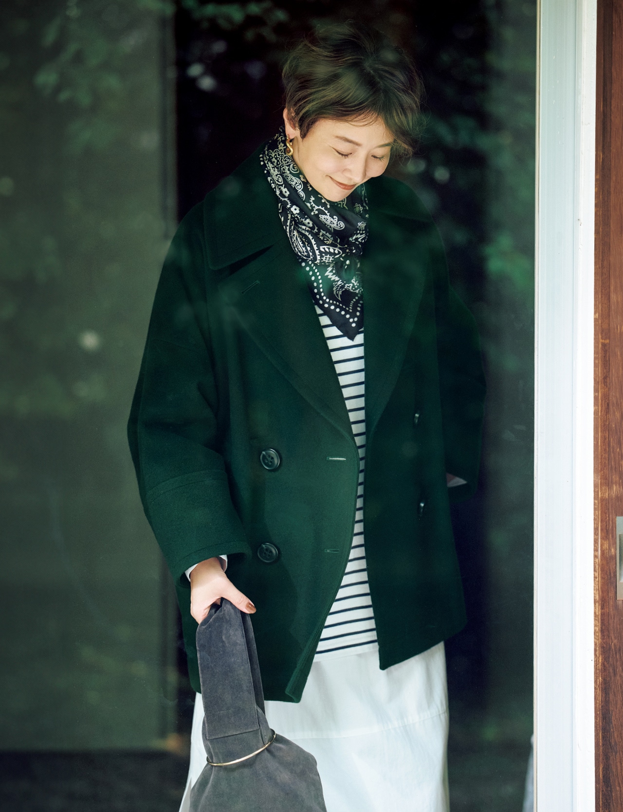 五明祐子さんのLEE DAYS限定 Curensology(カレンソロジー)【五明祐子さんコラボ】メルトンコクーンピーコートのコーデ