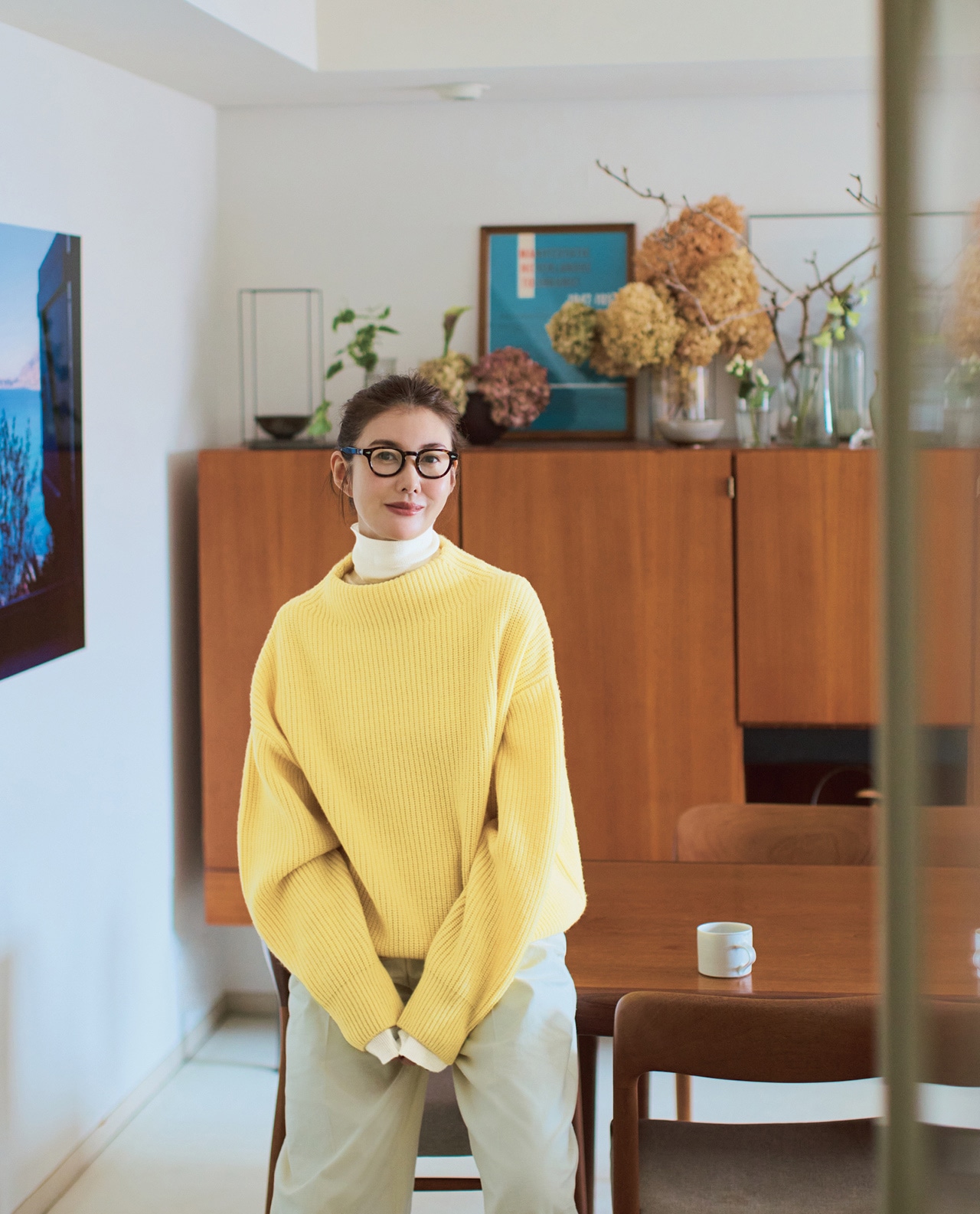 ともさかりえさんのMY WEAKNESS(マイ ウィークネス)【洗える】Hilja Mock Neck Knit /モックネックニットのコーデ