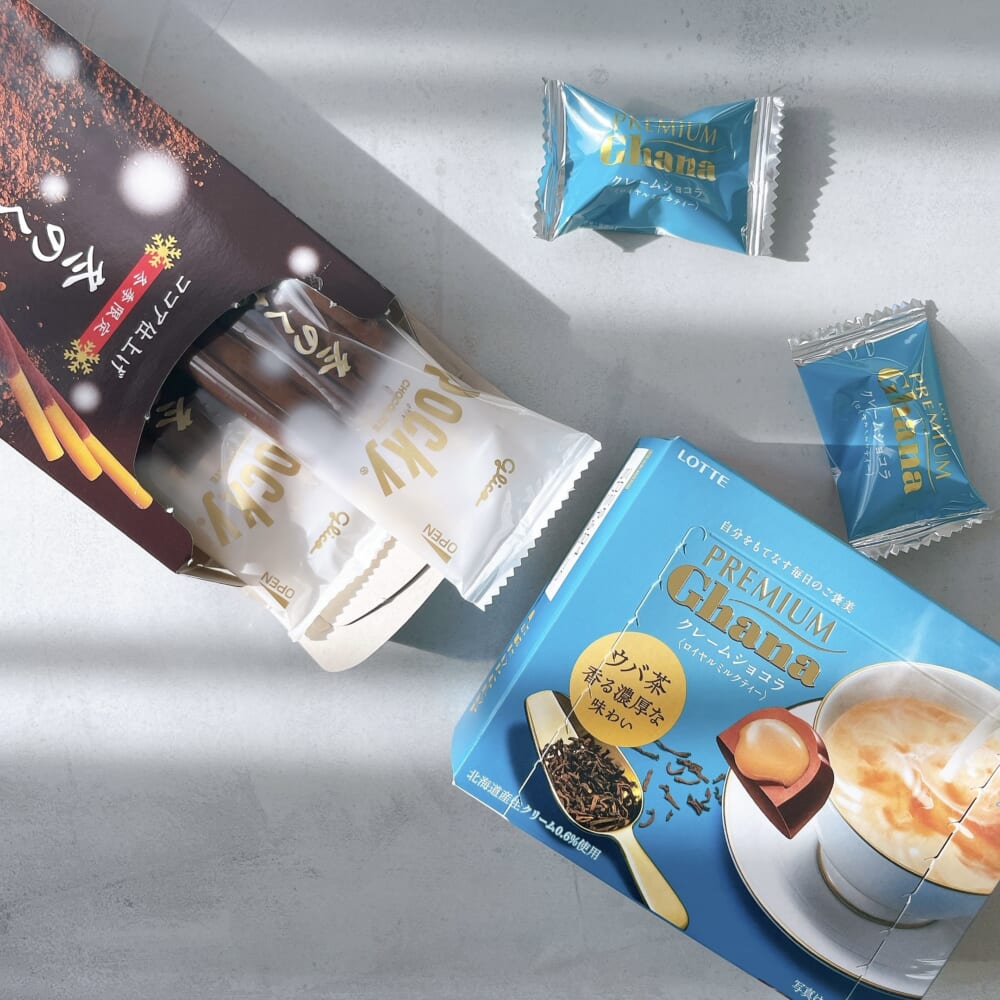 ポッキー　プレミアムガーナ　ミルクティー　冬のくちどけ