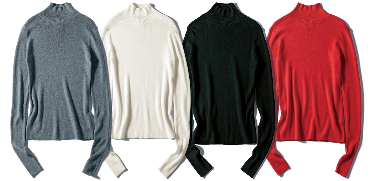 LEE限定 12closet（トゥエルブクローゼット）【洗える】【石上美津江さんコラボ】すっきり見えハイネックニット