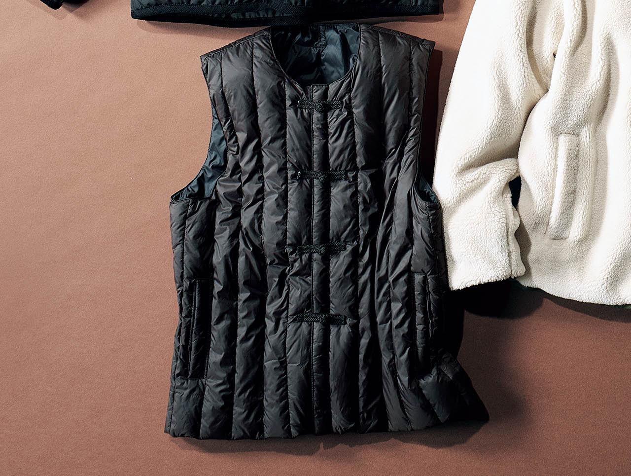 TAION×LEE MARCHÉ 五明祐子さん【洗える】REVERSIBLE CHINA BUTTON INNER DOWN VEST