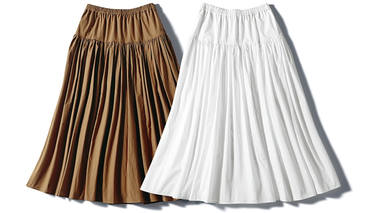 LEE限定 12closet（トゥエルブクローゼット）【洗える】【石上美津江さんコラボ】切替ギャザースカート