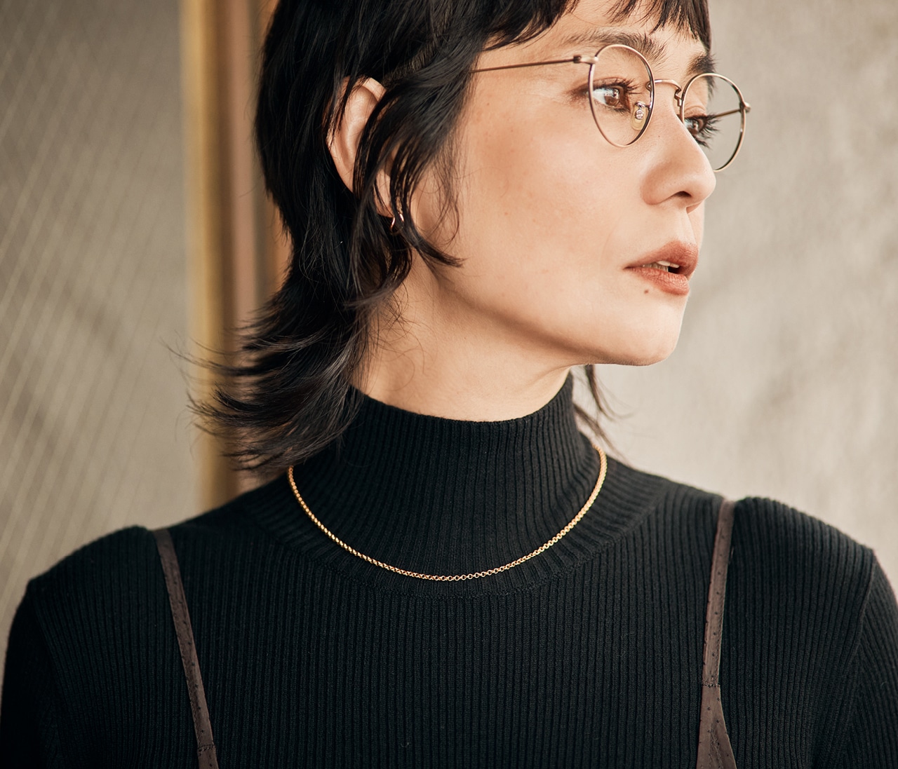 竹下玲奈さんのLEEマルシェ初 LEE限定 PIMENTÉ（ピモンテ）【石上美津江さん別注】43㎝ドロップエンドチェーンネックレスのコーデ