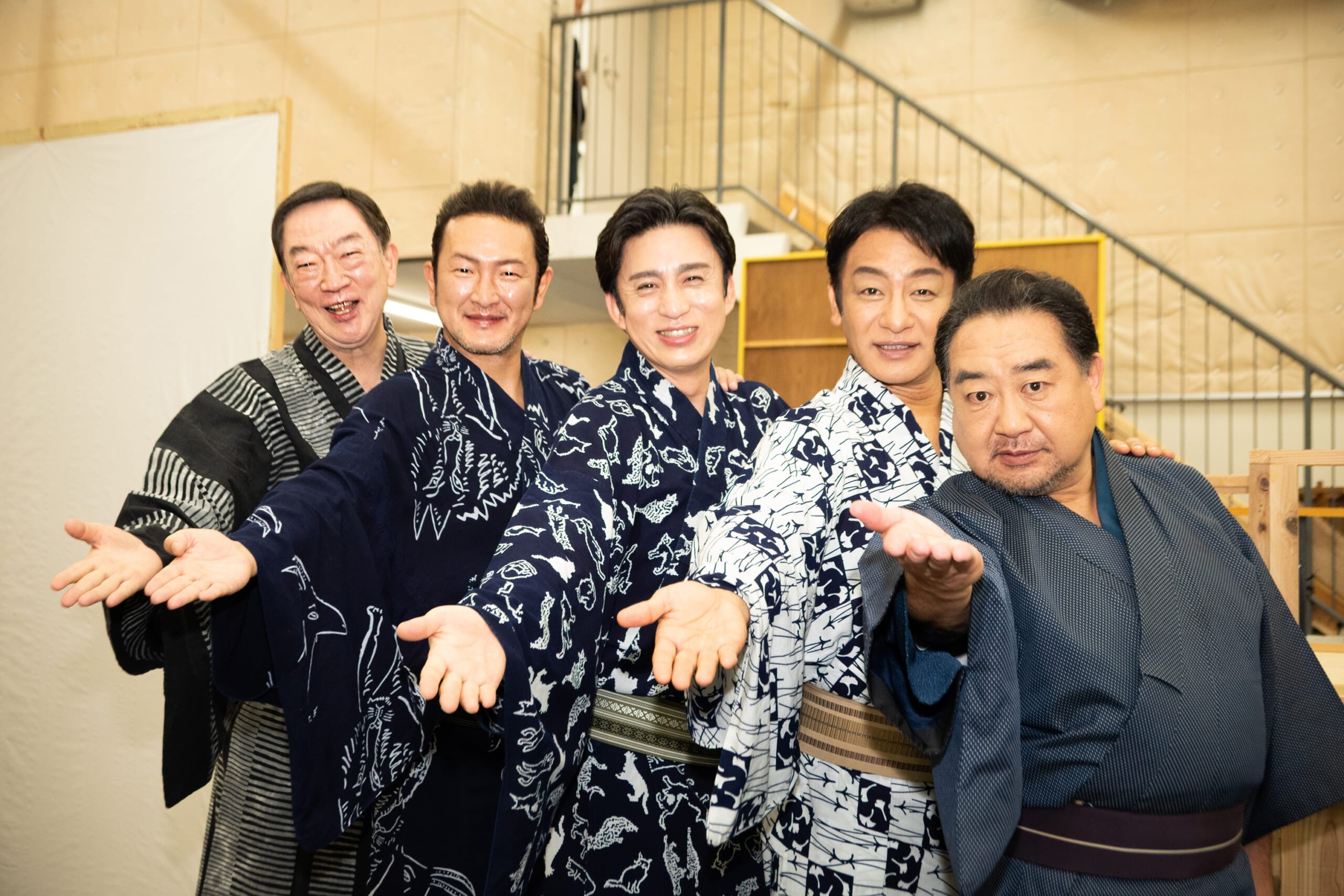 11月歌舞伎座　吉例顔見世歌舞伎　三谷かぶき　取材会にて　中村獅童、松本幸四郎、片岡愛之助、中村鴈治郎、坂東彌十郎