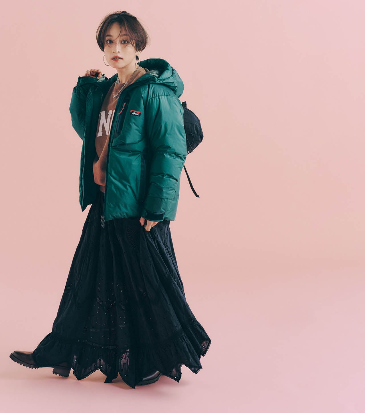 高山 都さんとNANGA［ ナンガ ］のAURORA TEX LIGHT DOWN JACKET MIKAMI W