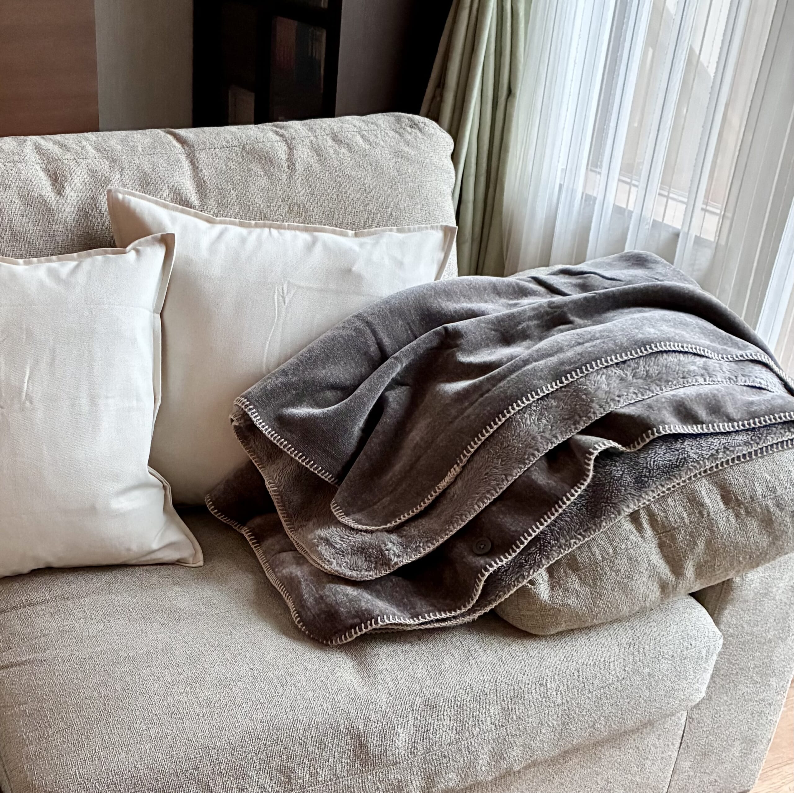 無印　ブランケット　無印良品　シェニールブランケット