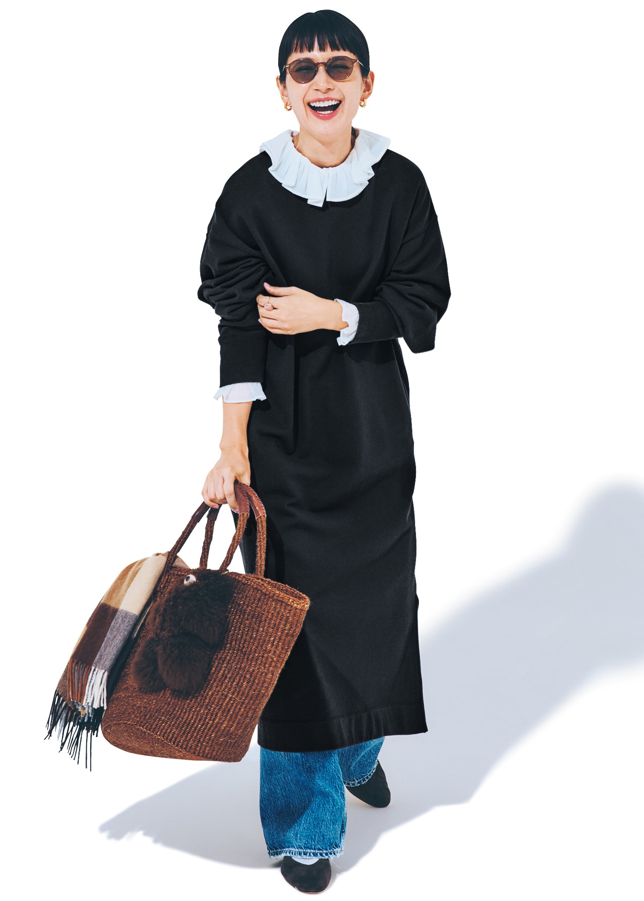 kazumiさんの12closet(トゥエルブクローゼット)【洗える】【USAコットン】スウェットワンピース スミクロのコーデ