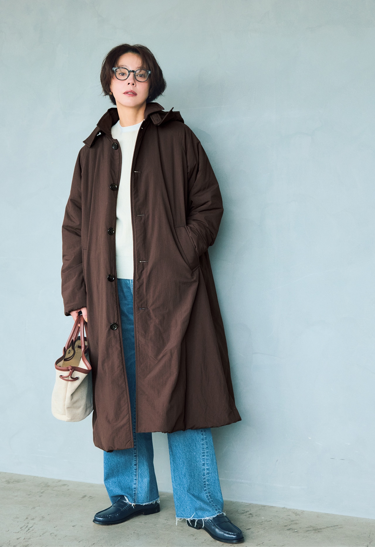 浅見れいなさんの12closet(トゥエルブクローゼット)【洗える】【撥水】【福田麻琴さんコラボ】撥水中綿フーディコートのコーデ