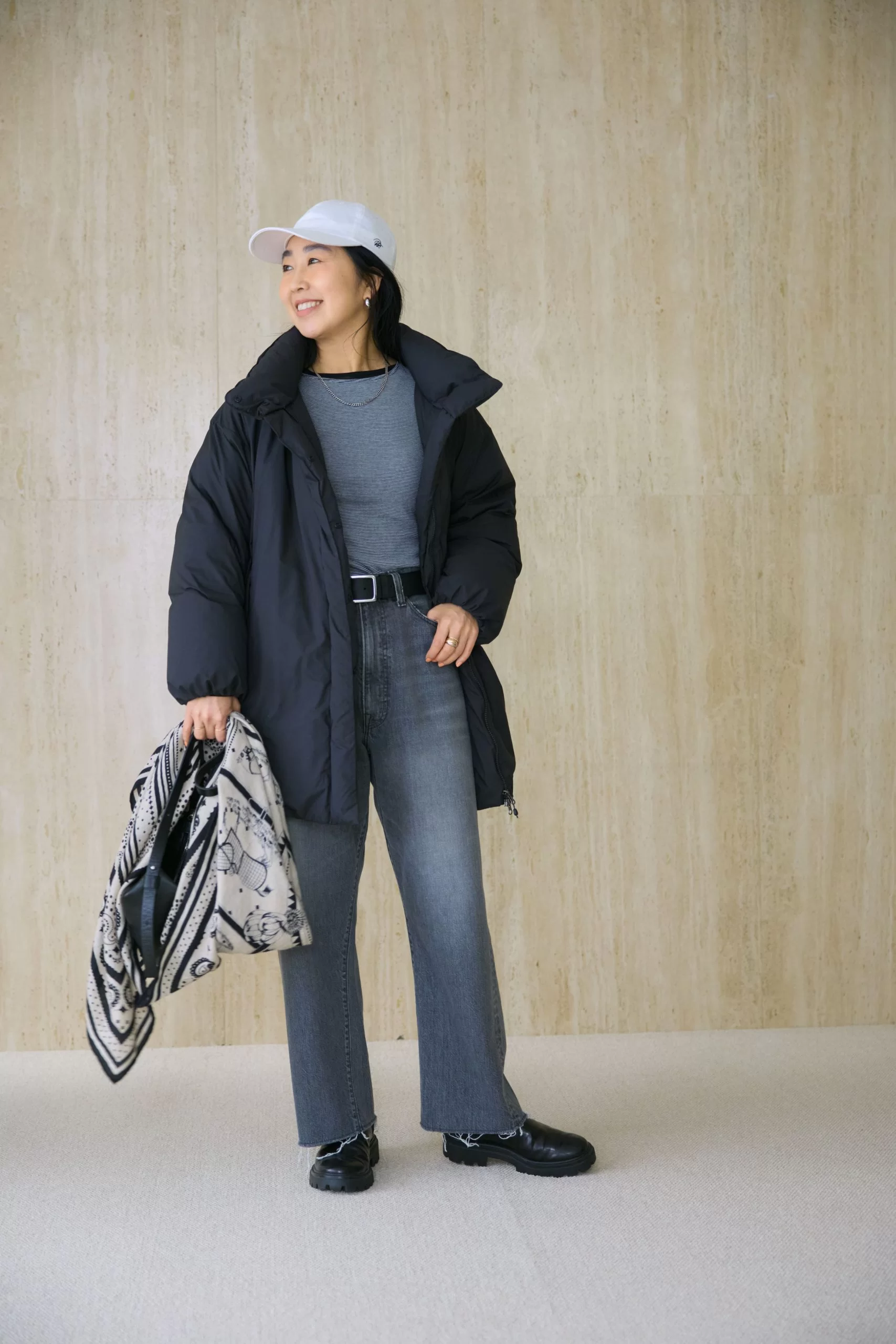 【NANGA】【福田麻琴さんコラボ】【LEE別注】【洗える】ミドル丈 すっきりダウンコート