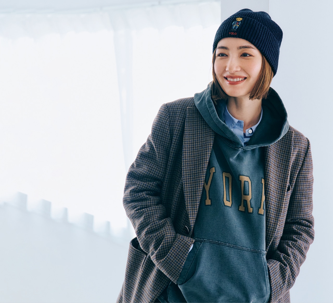 辻元 舞さんのPOLO RALPH LAUREN(ポロ ラルフ ローレン)【洗える】SOLID DENIM BEAR BEANIEのコーデ