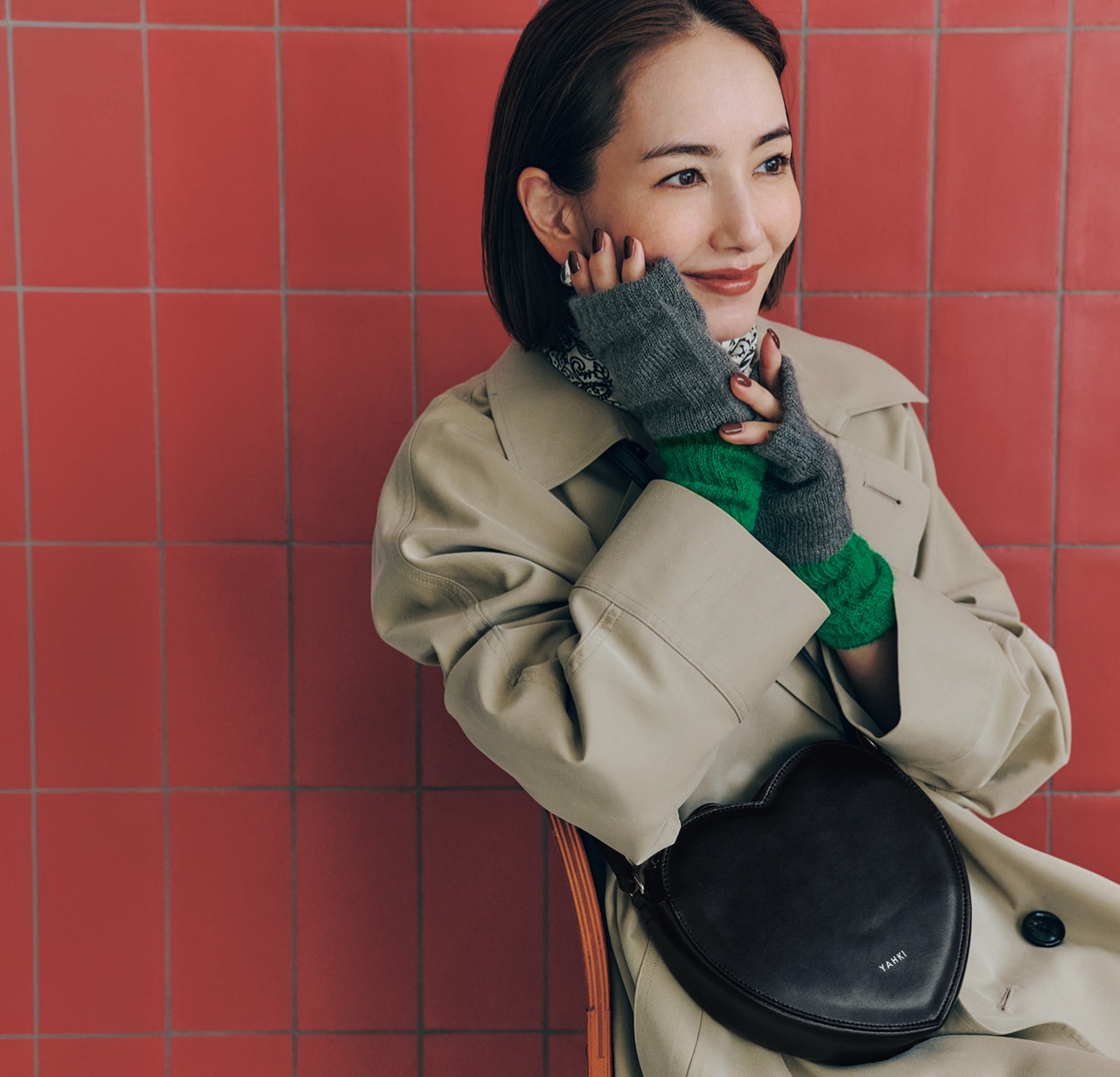 辻元 舞さんのLEE限定 TEMBEA(テンベア)【LEE別注】GUNTE ARM WARMER+7のコーデ