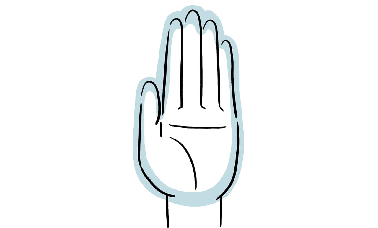  使うのは手のひらのこの部分 ...手のひら全体