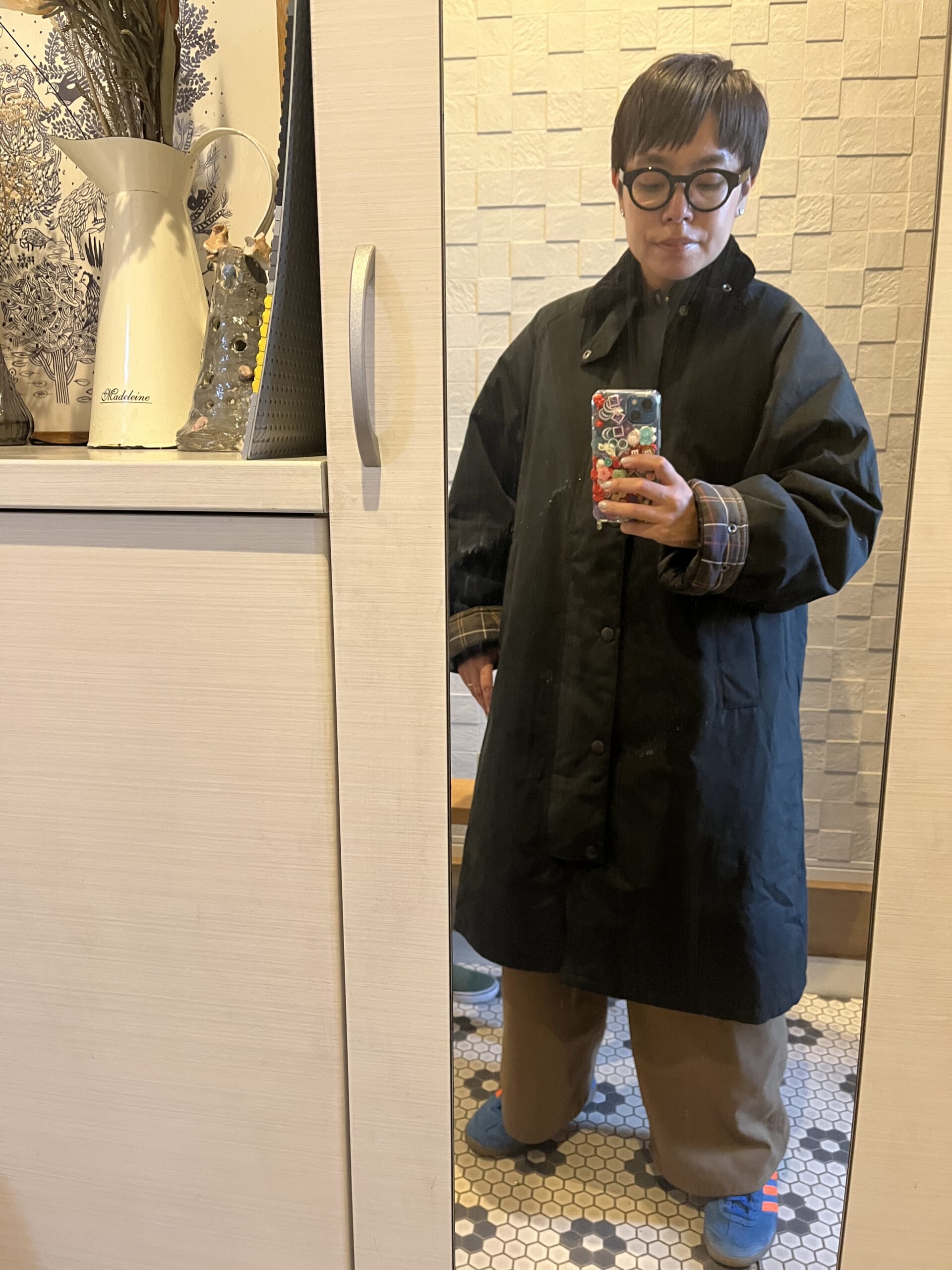 ジャーナルスタンダード レリューム×バブアーのジャケット 着画