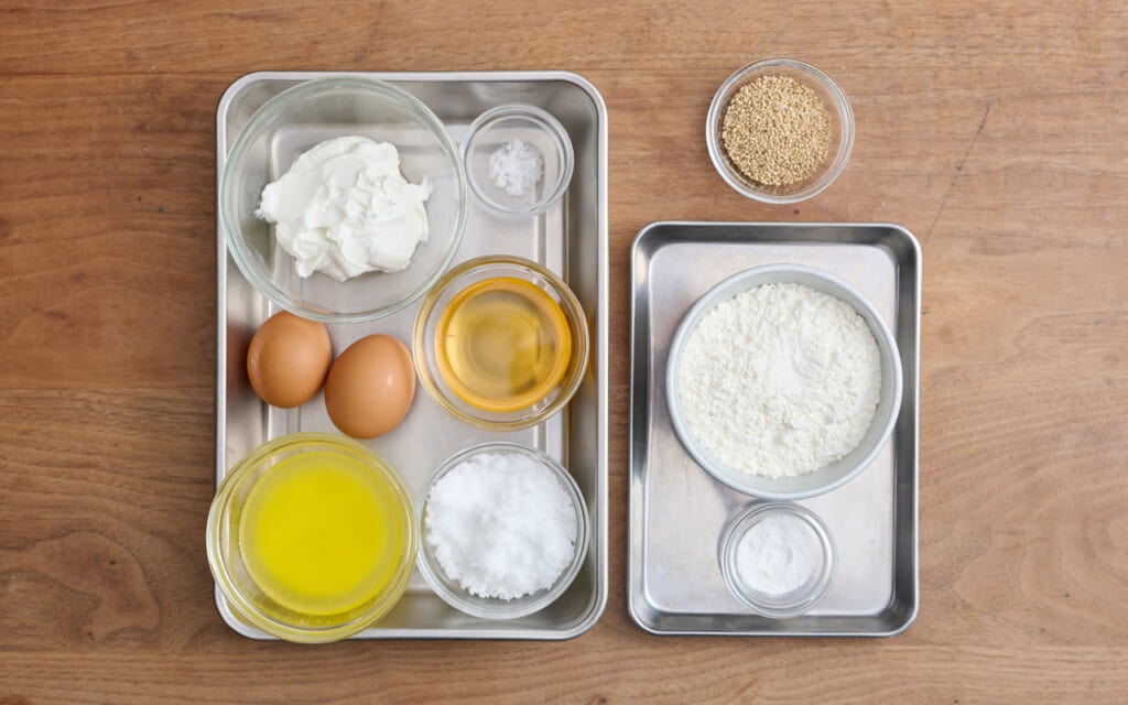 「はちみつとごまのケーキ」材料