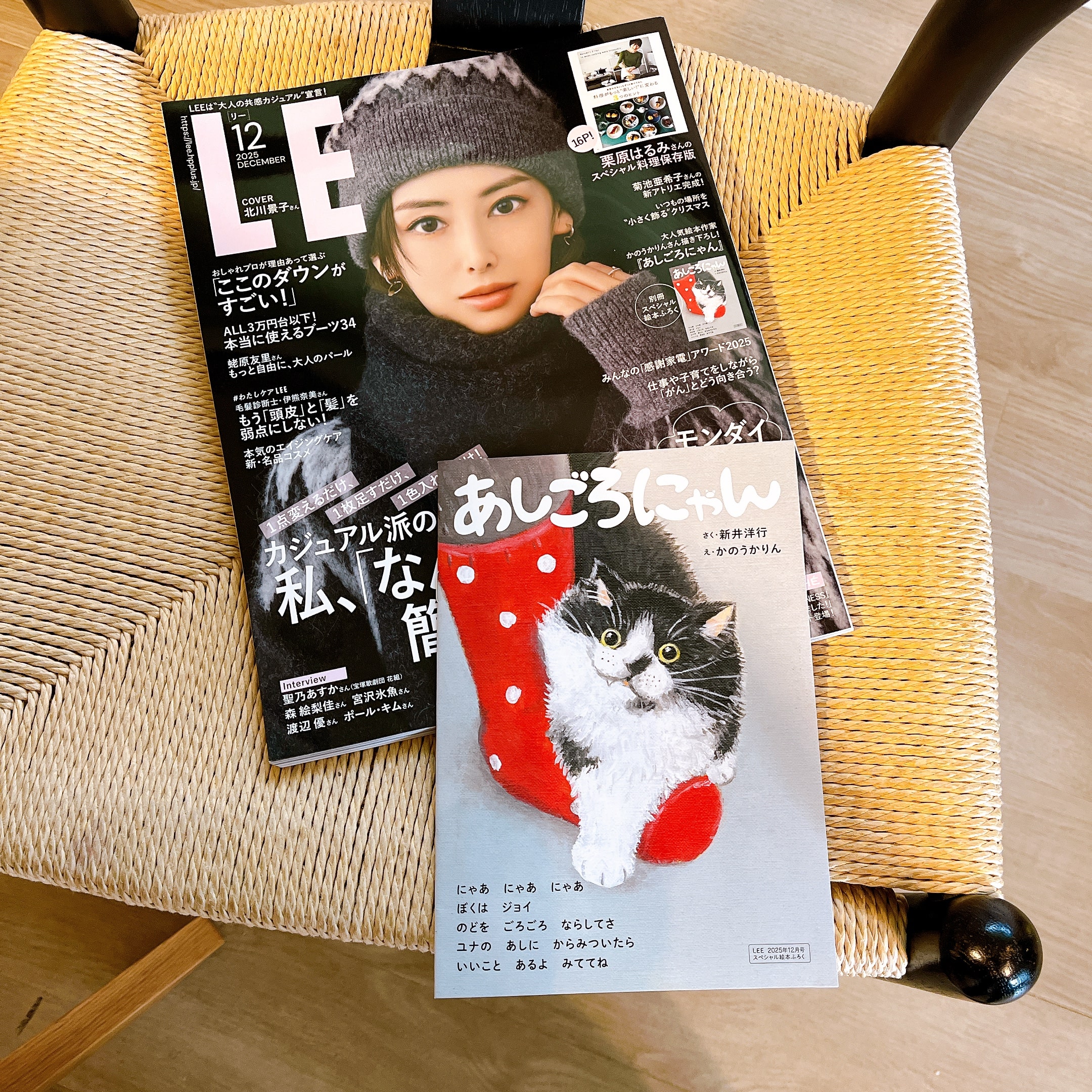 LEE2025.12月号と付録絵本「あしごろにゃん」