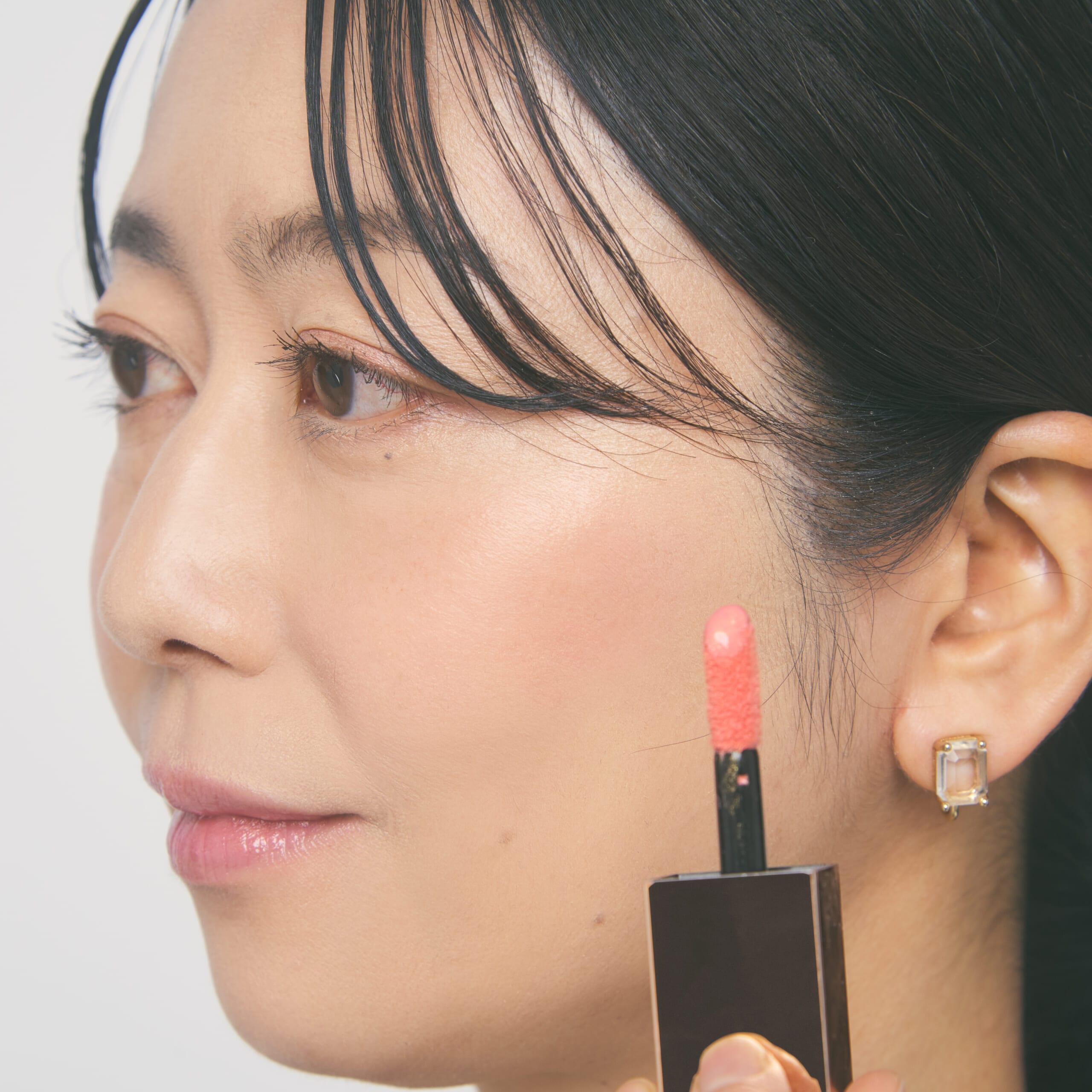 ブラッシュとリップバームを使用したところ