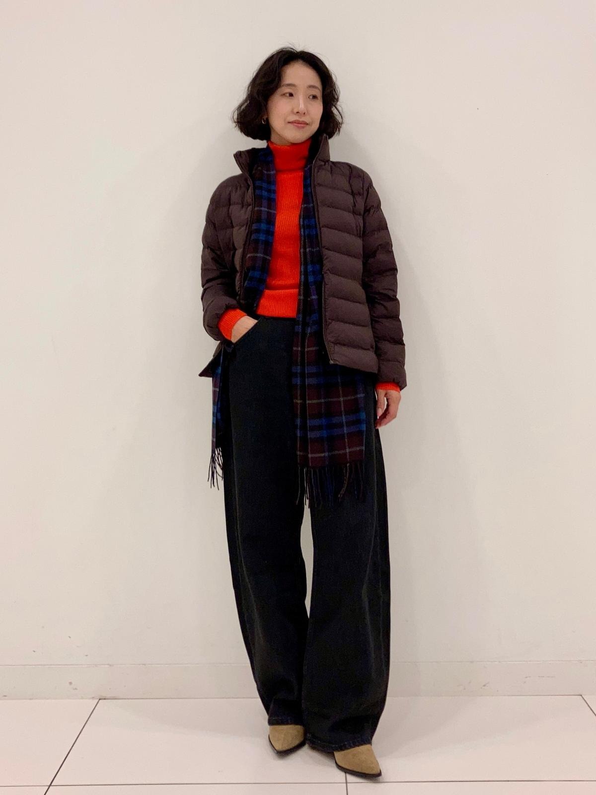 ユニクロ　パテックジャケット　ブラウンのコーデ