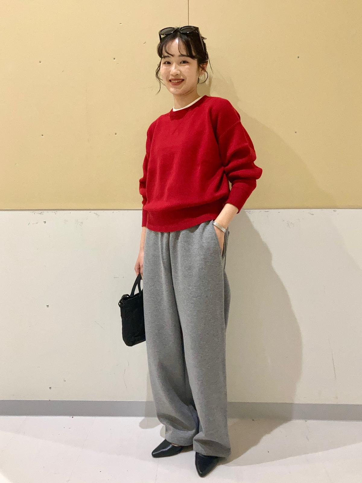 UNIQLO:C スウェットワイドパンツ　グレーを使ったコーデ