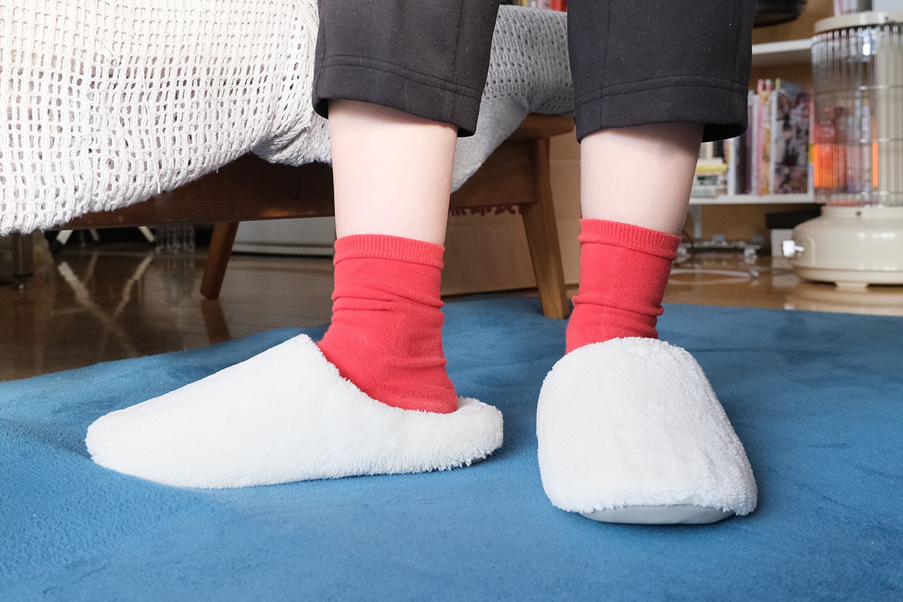 あたたかファイバーインソールスリッパＭ／２２．５～２５ｃｍ用・アイボリー（1490円）　無印良品