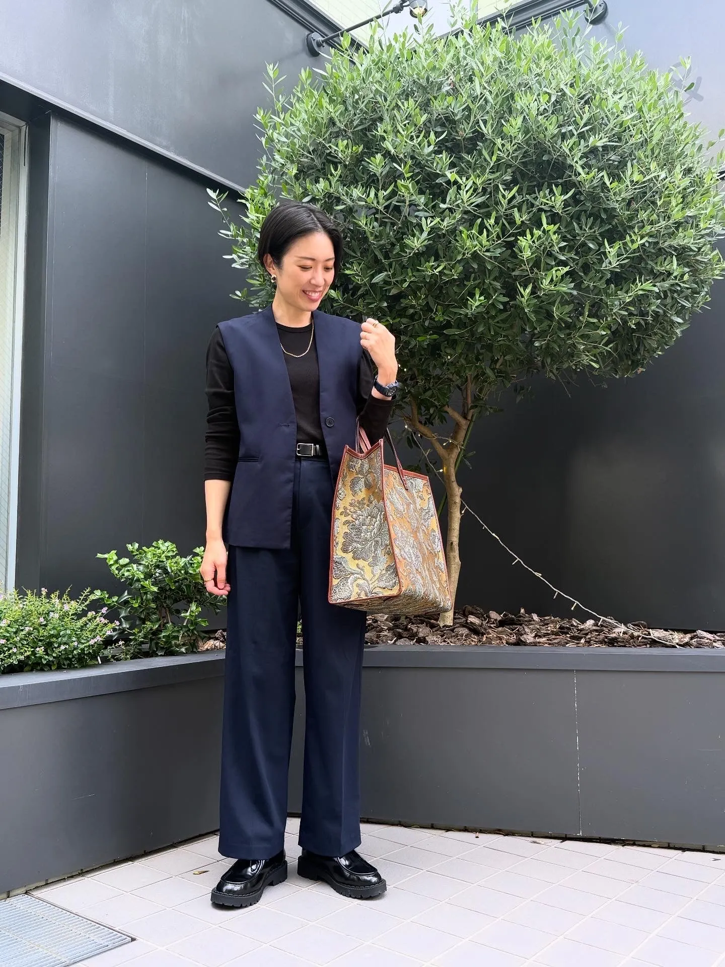 ユニクロ　レースアップシューズのコーデ