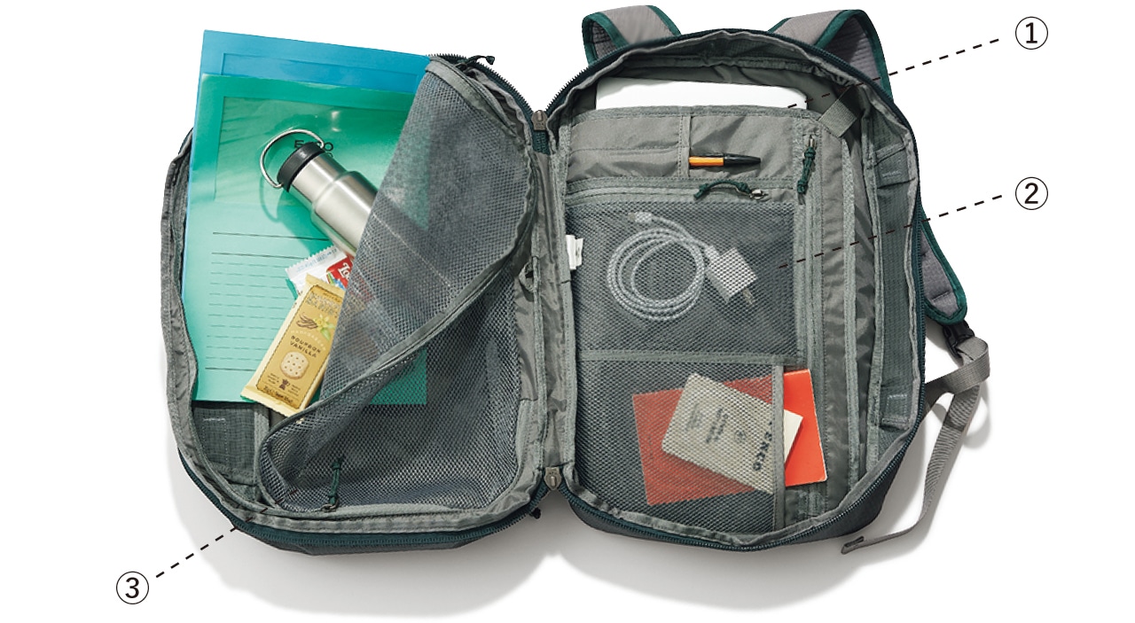 １泊２日の旅行や出張も、余裕の収納力！