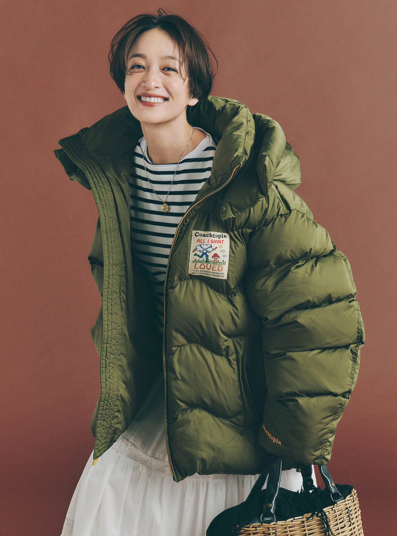 高山 都さんとコーチトピア ループ キルテッド パッファー ジャケット