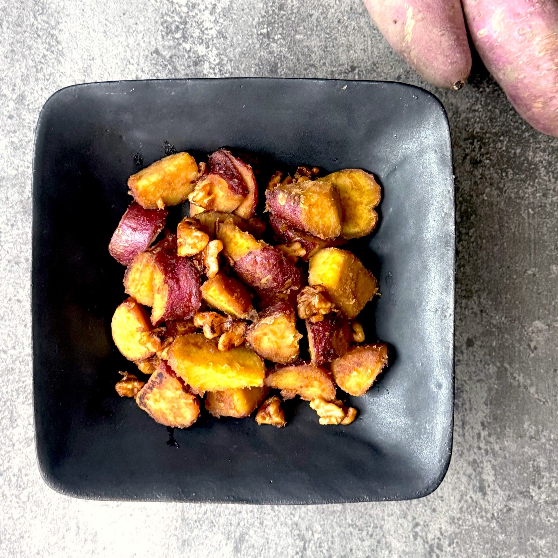 さつまいも 料理 紅あずま、 さつまいもの塩キャラメルナッツ和え