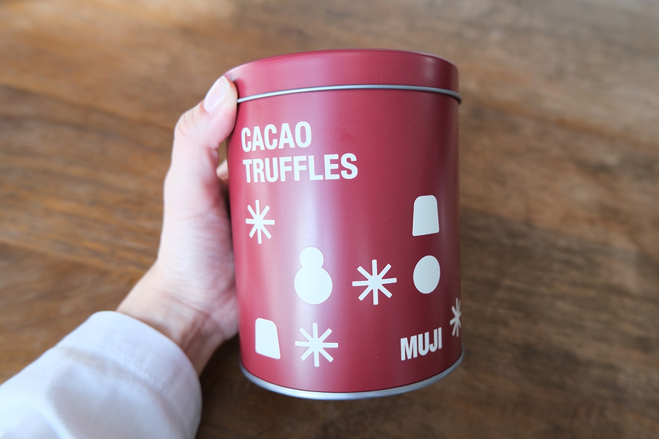 【無印良品】ギフト缶 カカオトリュフ カカオニブ（1200円）