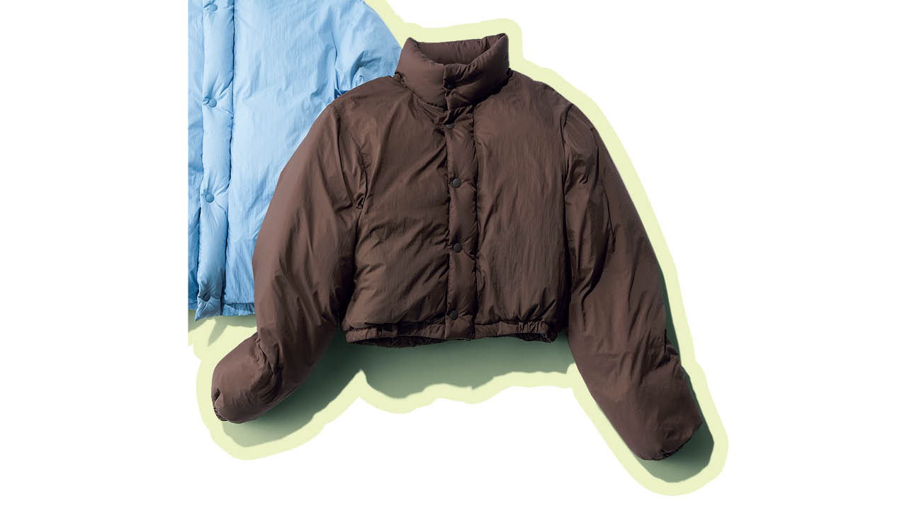 short balloon down jacket