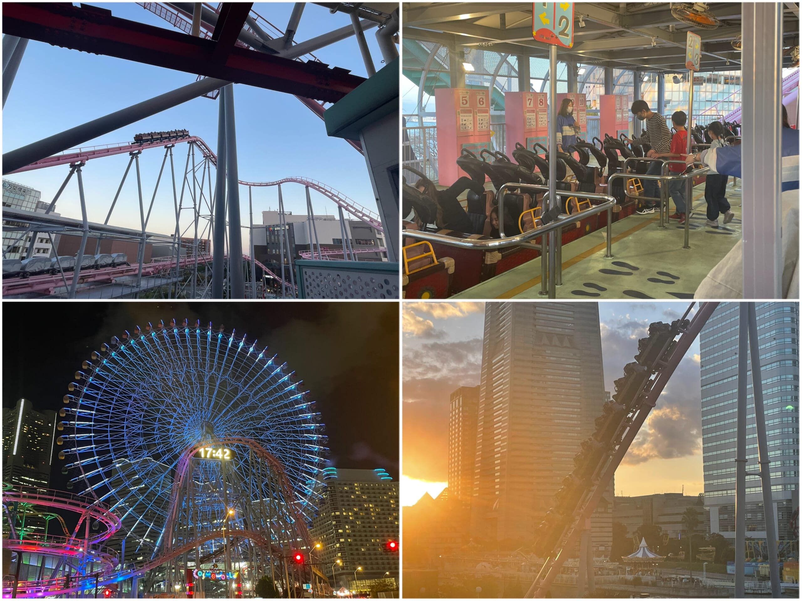 コスモワールドのジェットコースターと観覧車