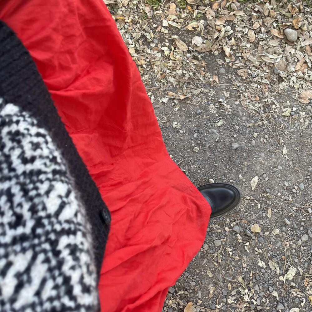 赤 ワンピース ブーツ