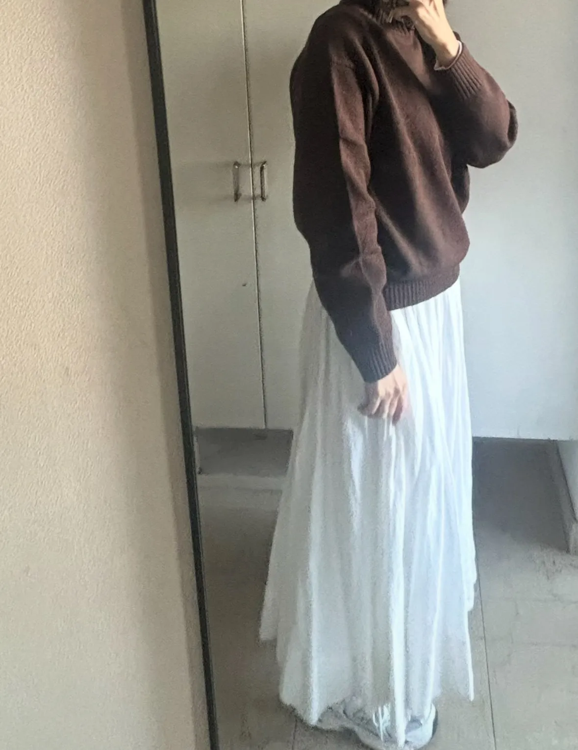 ユニクロ「ローゲージハイネックセーター」のコーデ２