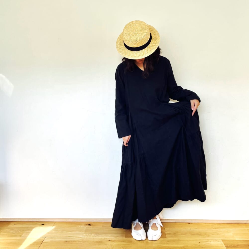 黒 ワンピース エアリフト リボン