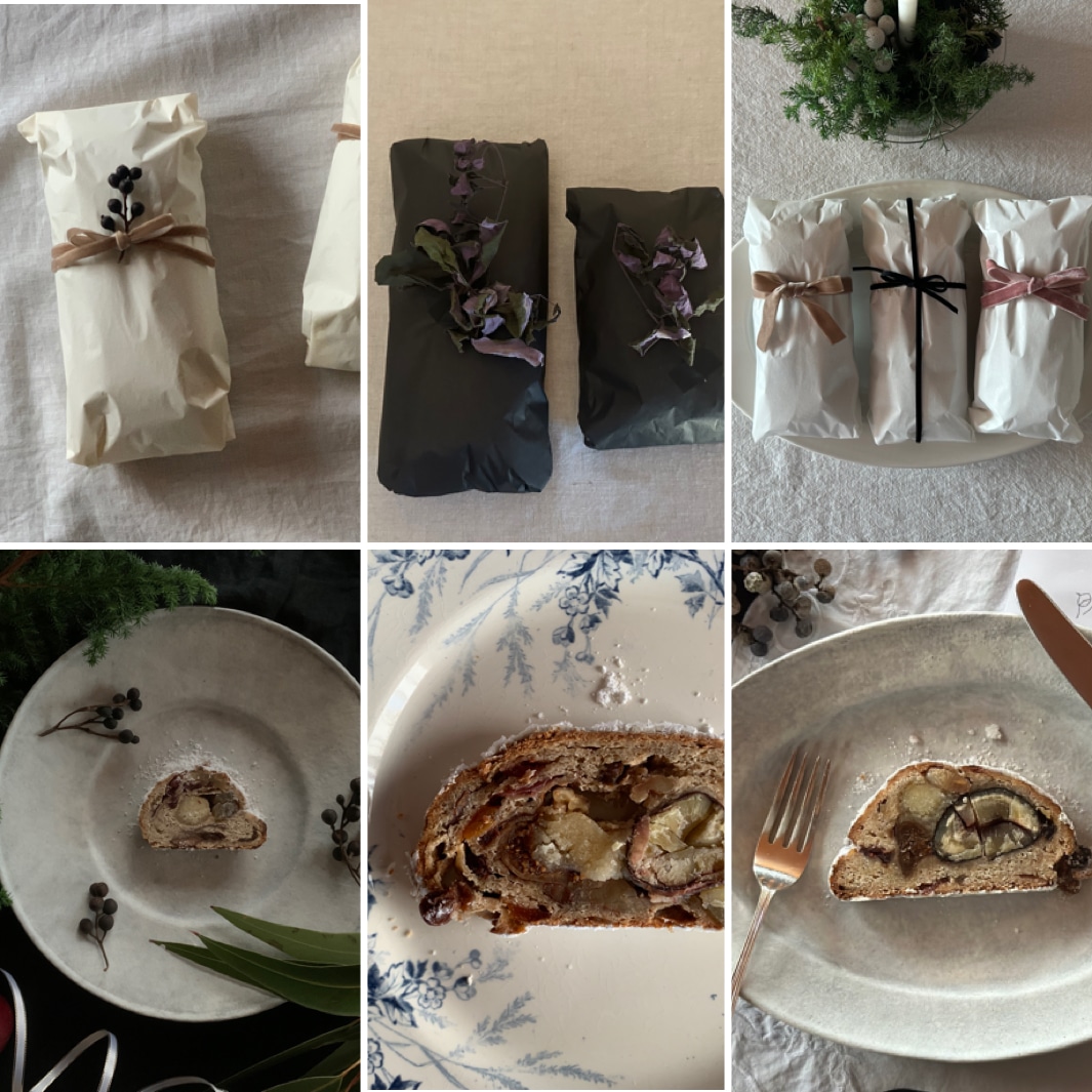 シュトレンのラッピング　手作りシュトーレン　クリスマスのお菓子