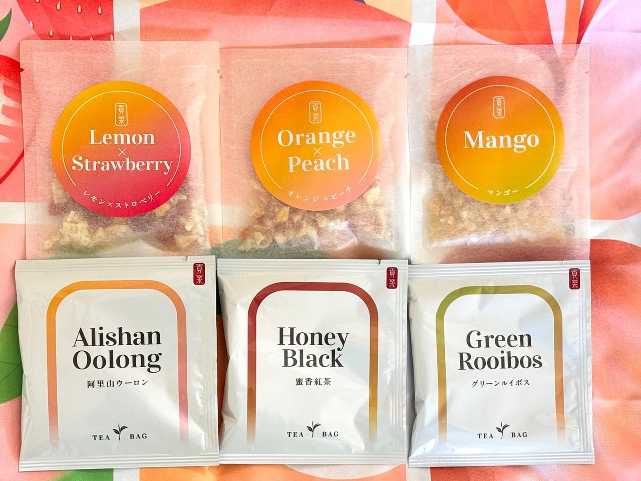 「ゴンチャ オリジナル ハピネス バッグ 2026」の中身・お茶とドライフルーツのセット「フルーツティーアソート」