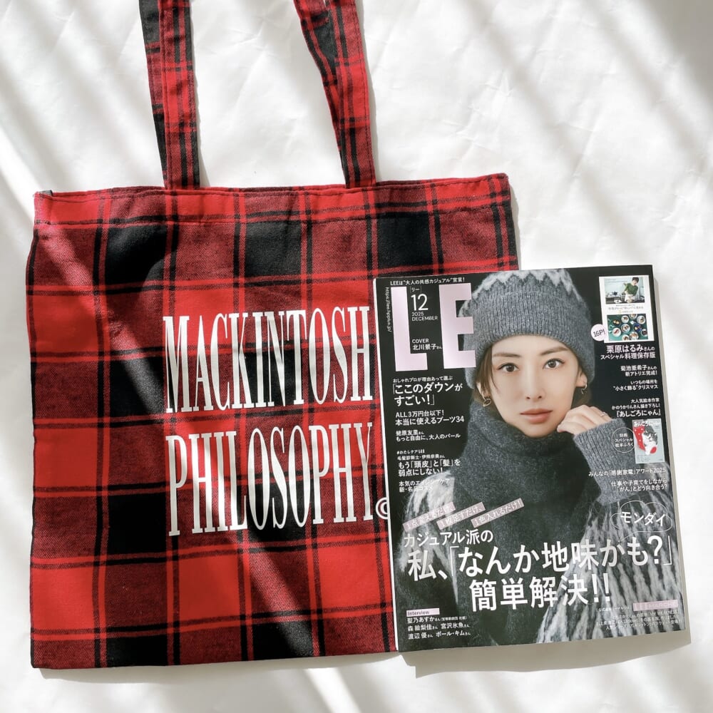 マッキントッシュフィロソフィー　大人のチェック柄BIGトート　LEE2026年1・2月号