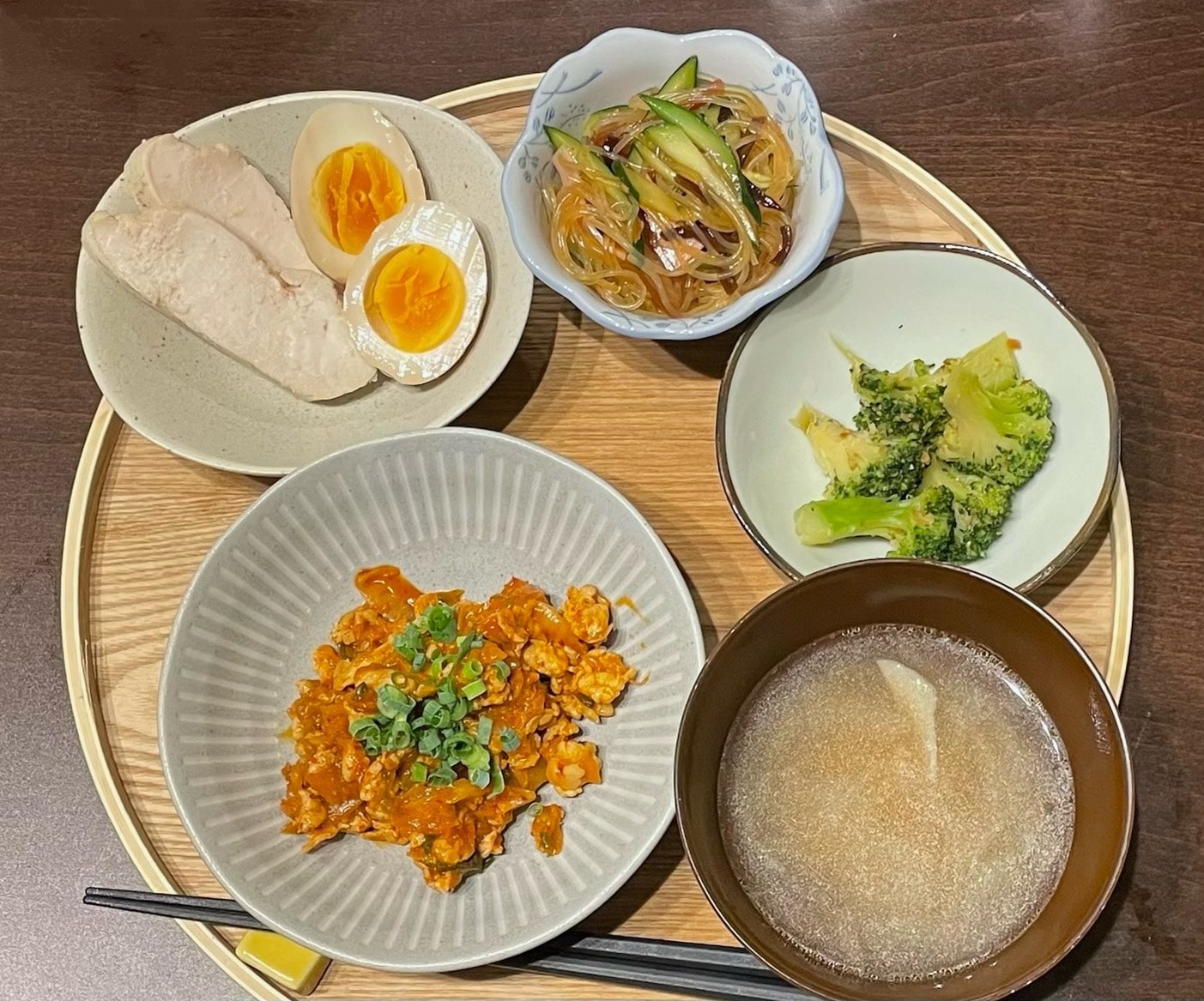 豚キムチ サラダチキン 味玉