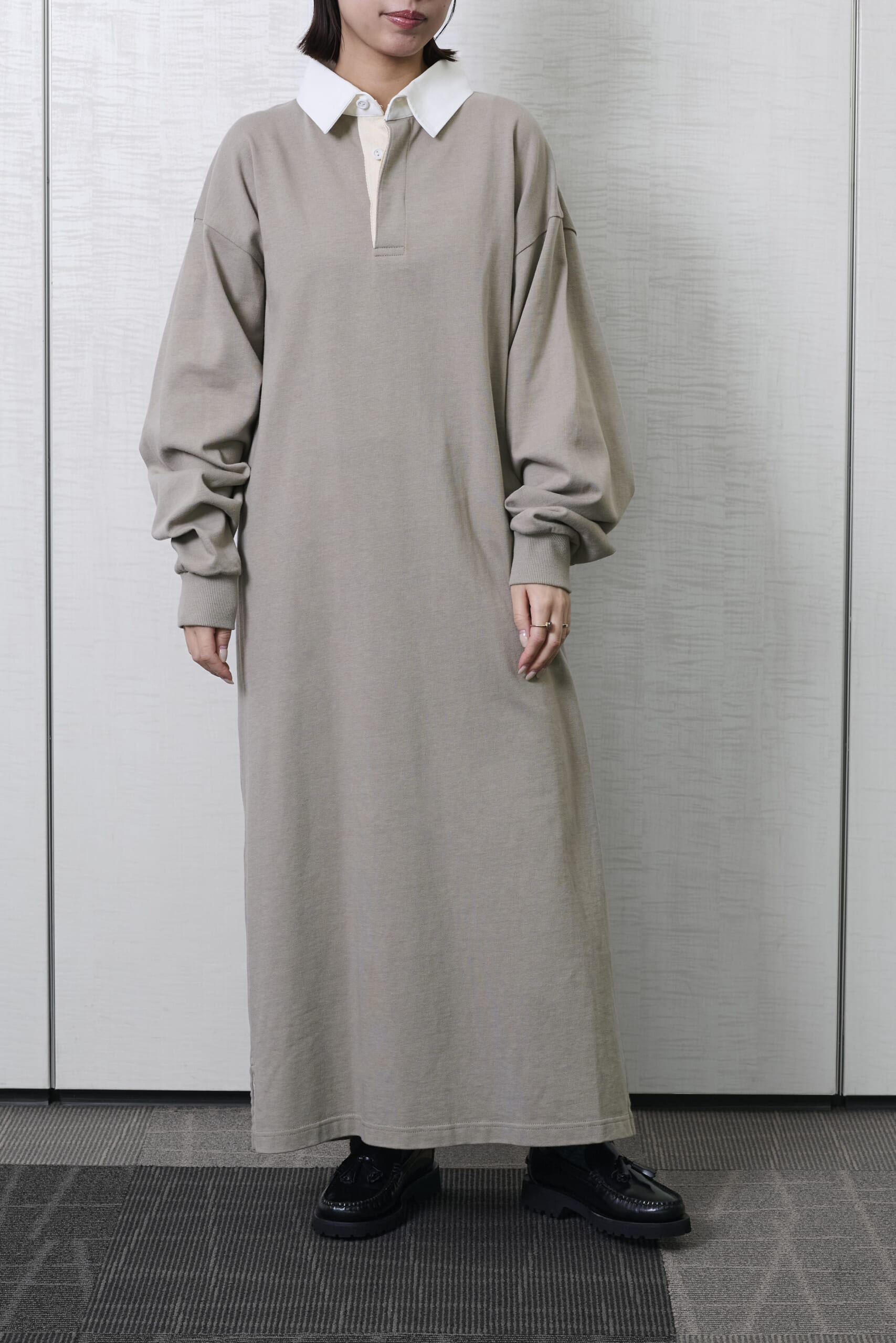 RIPLE CROWN 【石上美津江さん別注】【洗える】POLO ONE PIECEを身長152cmのスタッフが試着