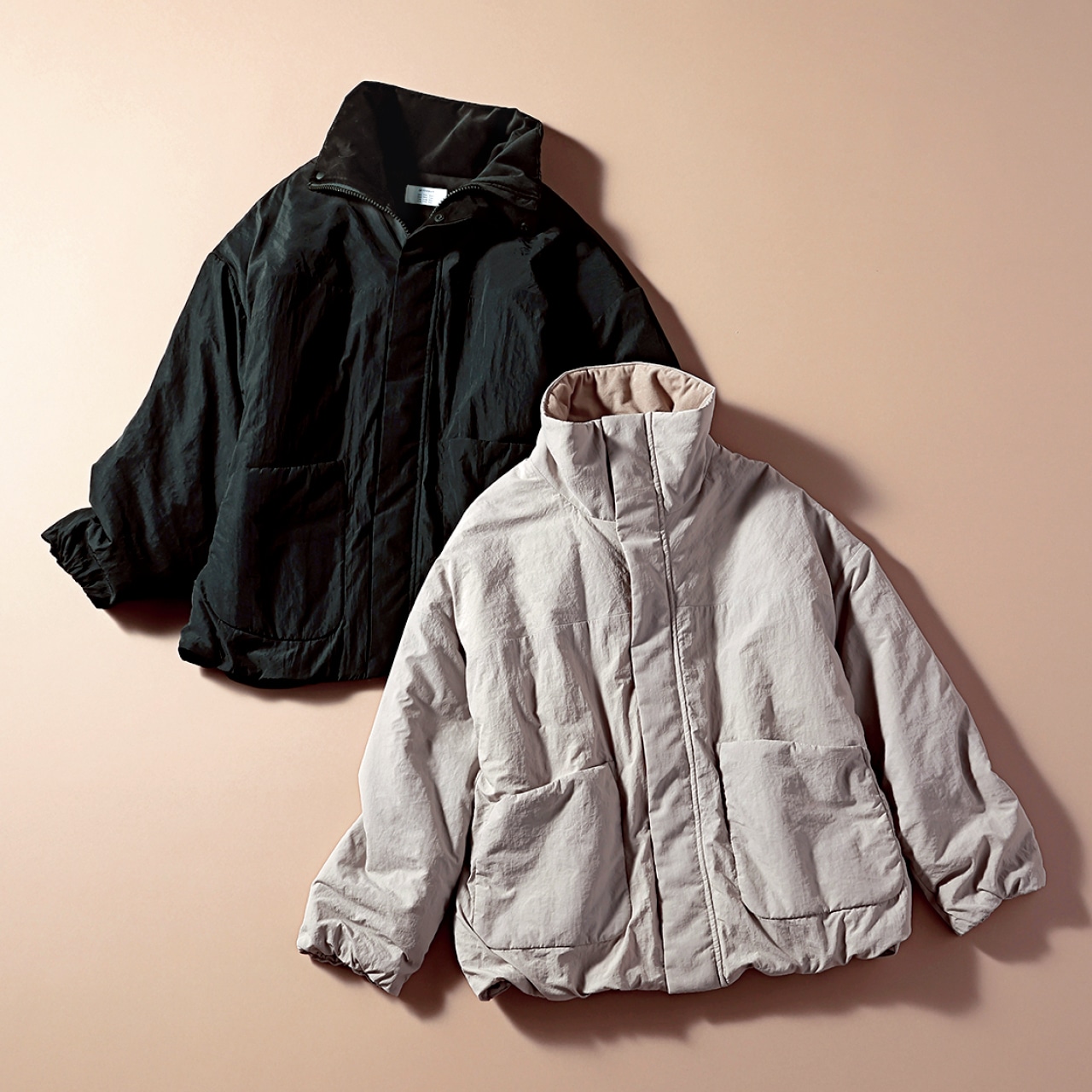 12closet（トゥエルブクローゼット）【洗える】【撥水】【蓄熱】軽量中綿ショートブルゾン